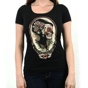 Lucky 13 Belleza Suger Skull Beautician Fitted Tee